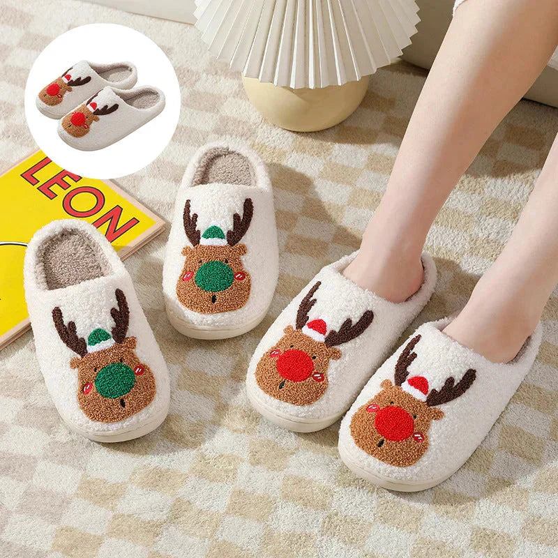 Ewerydays | Weihnachten Rentier Hausschuhe - Soft Slip-On Hausschuhe für drinnen