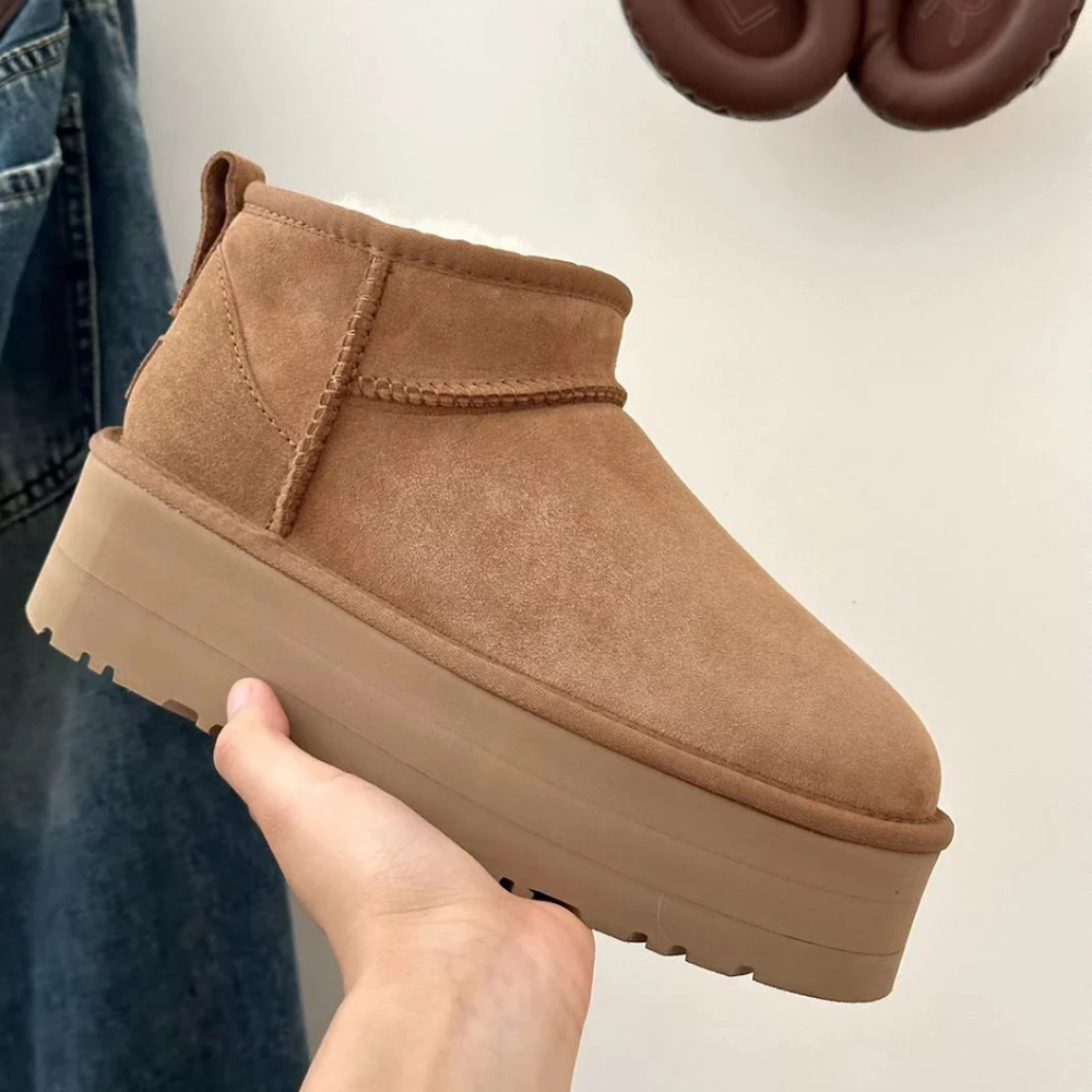 Ewerydays | Damen Plateau Stiefel Warmes Fellfutter Knöchelhoch