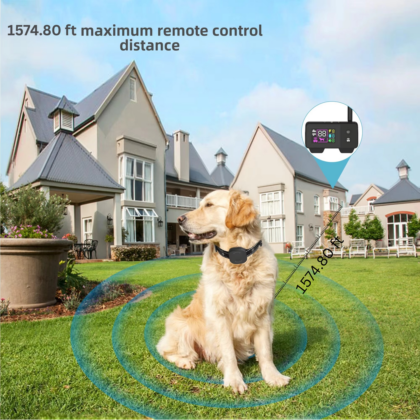 Ewerydays | Ultimatives Sicherheits 1.574,8 Fuß Wireless Hundezaun-System mit wiederaufladbarem, wasserdichtem Halsband