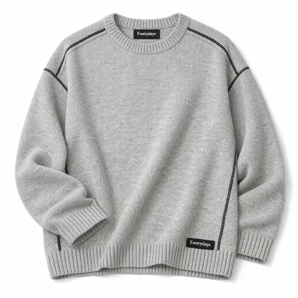 Ewerydays Strickpullover mit Kontraststichen