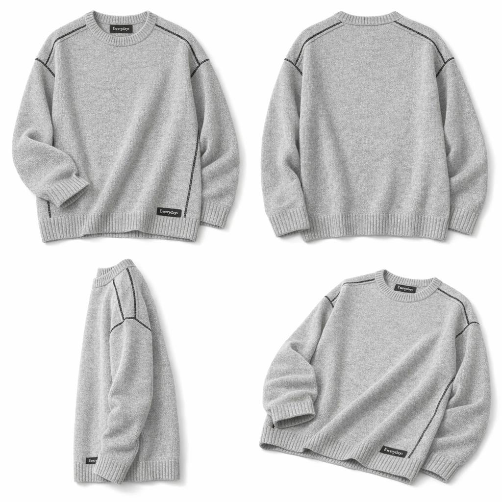 Ewerydays Strickpullover mit Kontraststichen