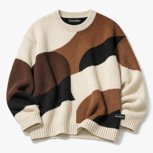 Ewerydays Abstrakter grafischer Strickpullover