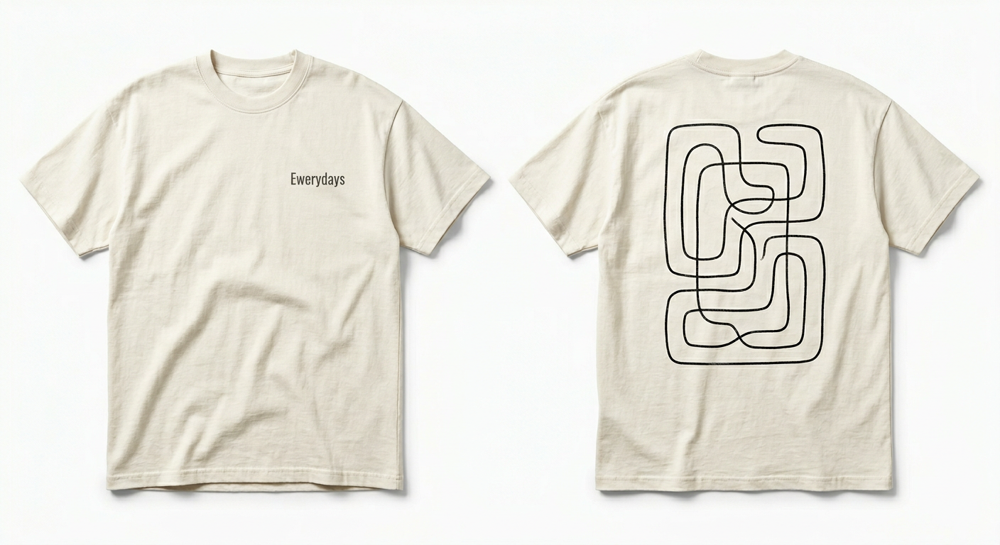 Ewerydays Abstraktes Line Art T-Shirt