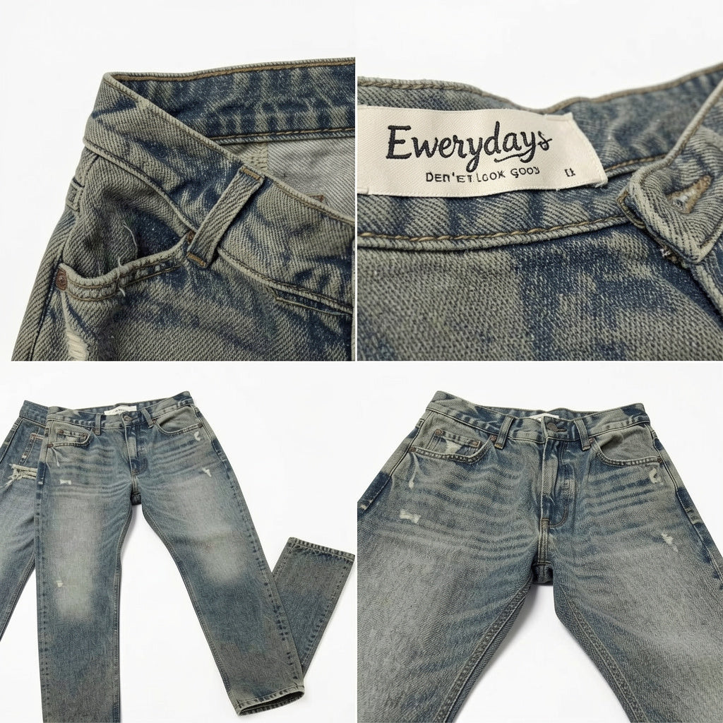 Ewerydays Gewaschene Vintage-Jeans
