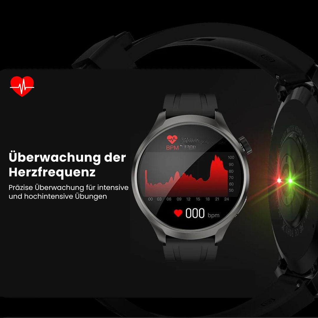 Ewerydays | VitalSense Pro X - Gesundheits-Smartwatch mit Lederarmband (2025)