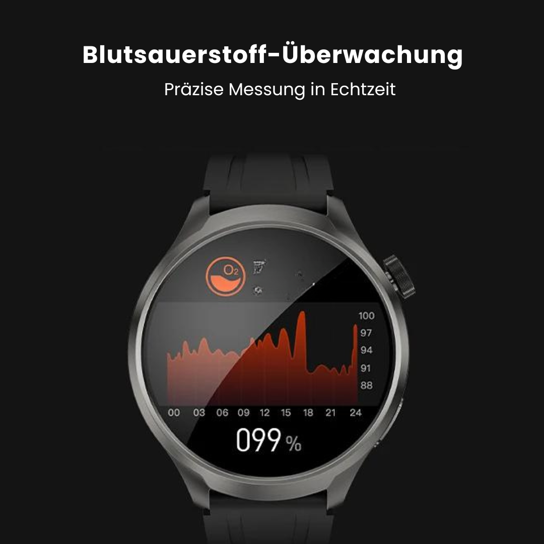 Ewerydays | VitalSense Pro X - Gesundheits-Smartwatch mit Lederarmband (2025)
