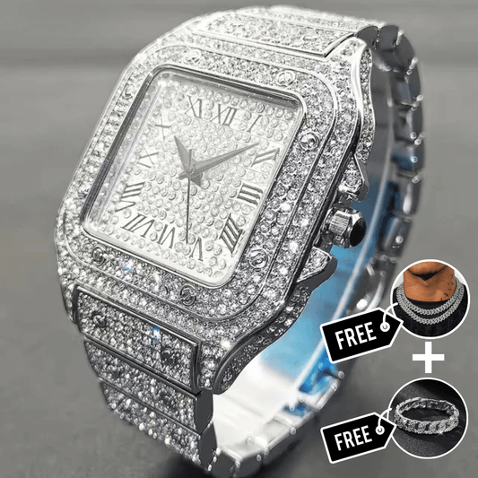 Ewerydays | VVS Diamantbesetzte Santos Uhr – Hochwertige Luxus-Armbanduhr