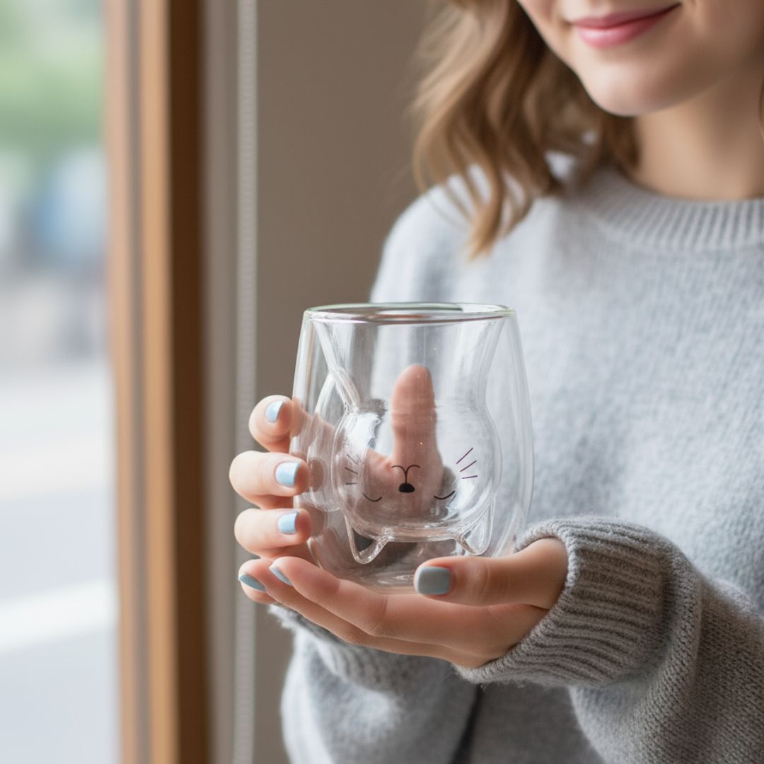 Ewerydays | MiauGlas Tasse - Handschonend, stilvoll, katzenlieb