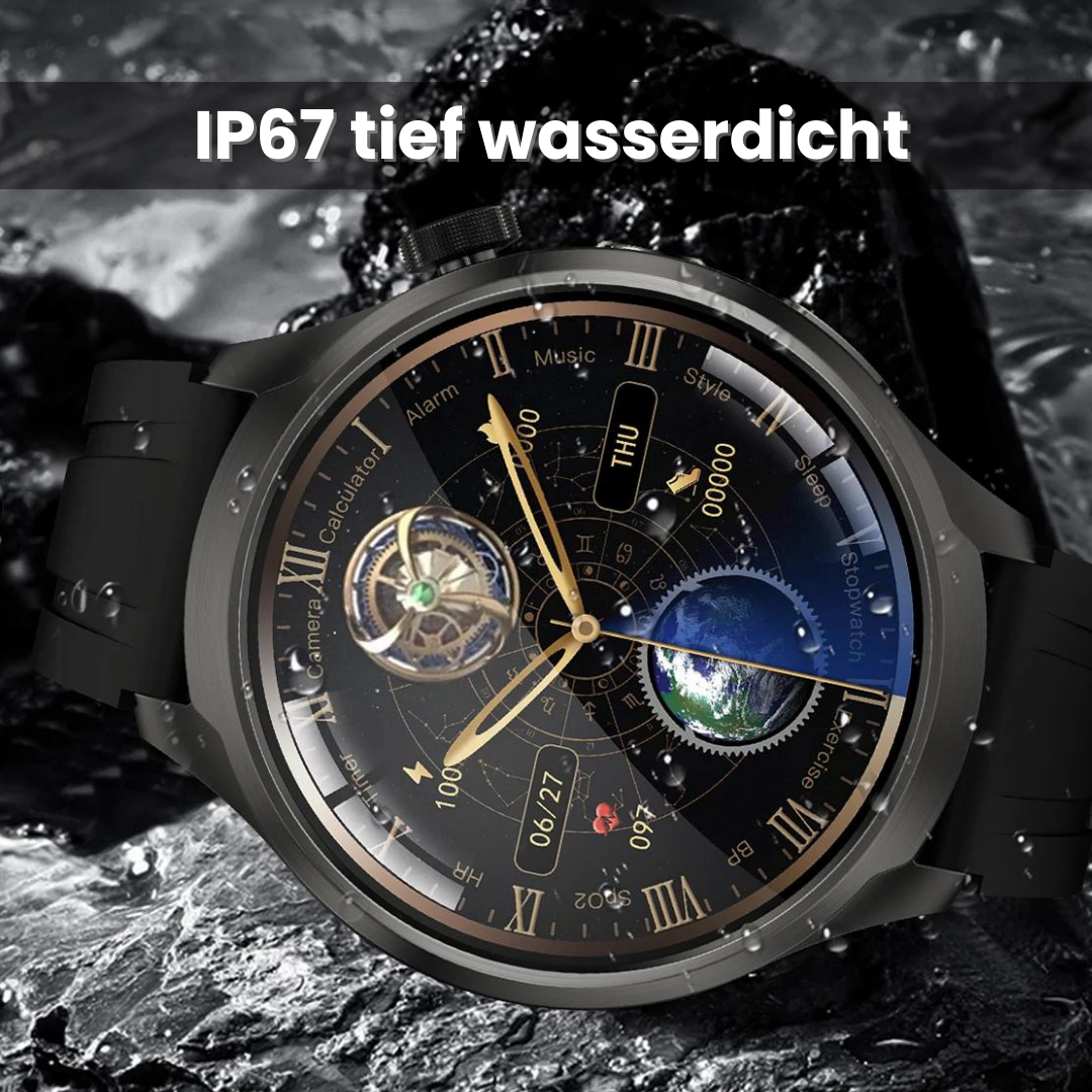 Ewerydays | VitalSense Pro X - Gesundheits-Smartwatch mit Lederarmband (2025)
