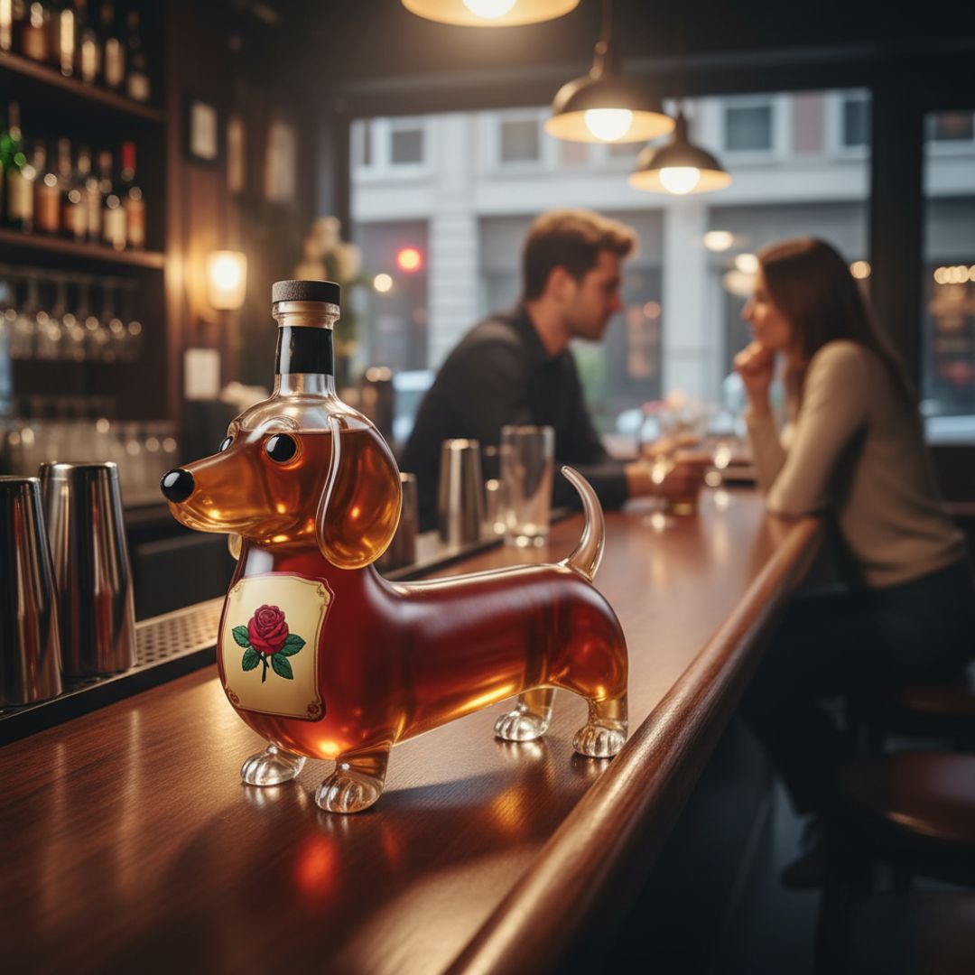 Ewerydays | Handgefertigte Flasche aus Glas in Hundeform – Hundeliebhaber lieben sie