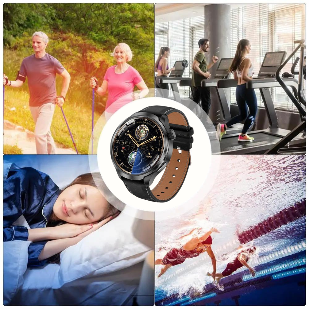 Ewerydays | VitalSense Pro X - Gesundheits-Smartwatch mit Lederarmband (2025)