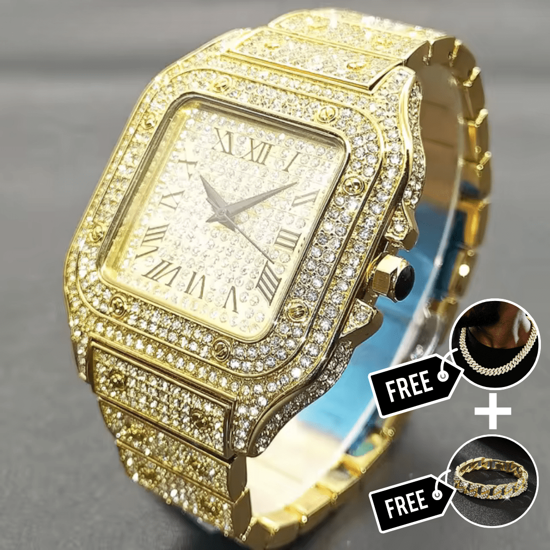 Ewerydays | VVS Diamantbesetzte Santos Uhr – Hochwertige Luxus-Armbanduhr