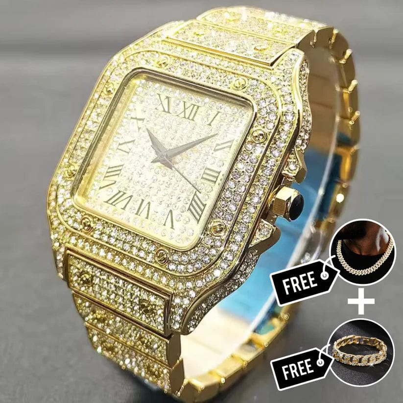 Ewerydays | VVS Diamantbesetzte Santos Uhr – Hochwertige Luxus-Armbanduhr