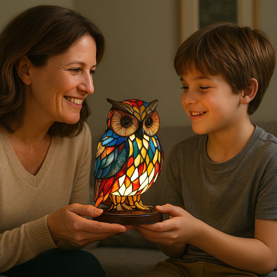 Ewerydays | LeuchtEule - handgefertigte Lampe, die Herzen erstrahlen lässt