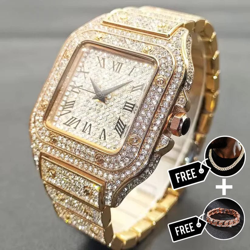 Ewerydays | VVS Diamantbesetzte Santos Uhr – Hochwertige Luxus-Armbanduhr