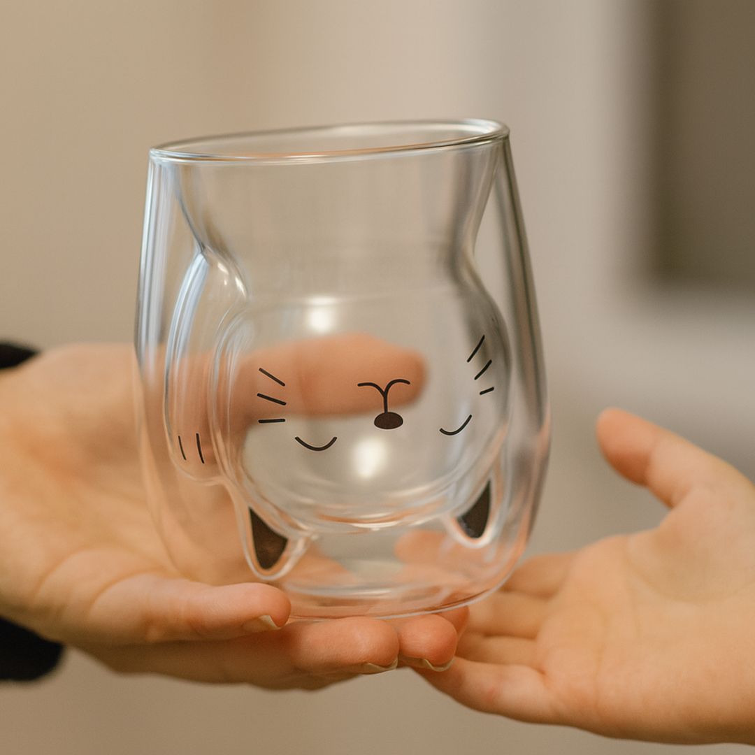 Ewerydays | MiauGlas Tasse - Handschonend, stilvoll, katzenlieb
