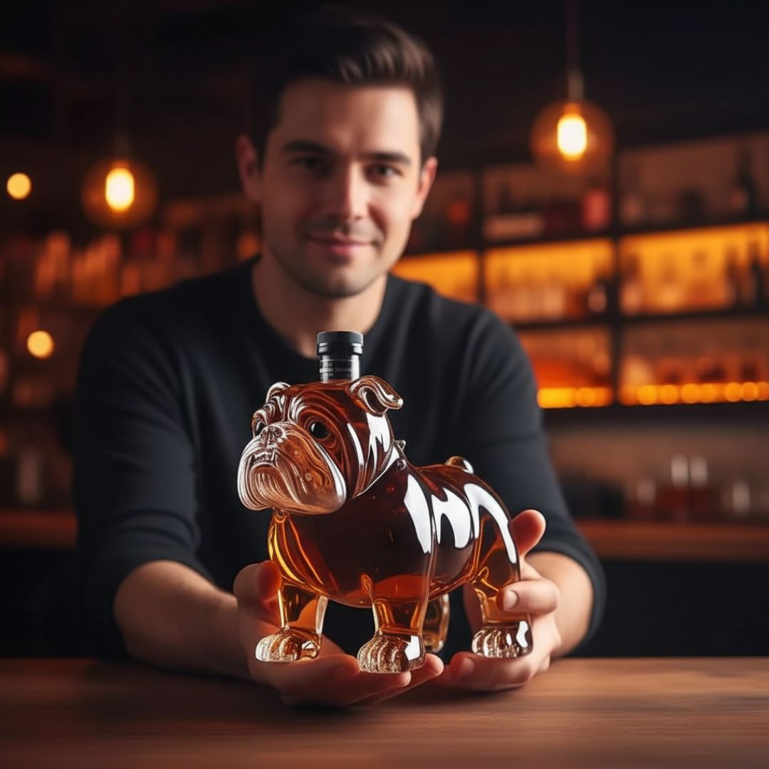 Ewerydays | Handgefertigte Flasche aus Glas in Hundeform – Hundeliebhaber lieben sie