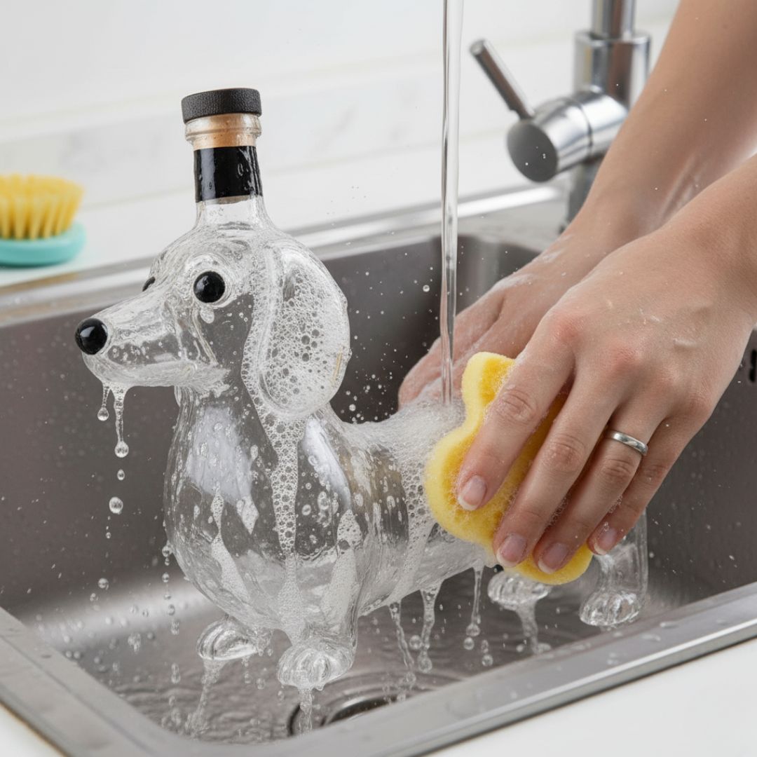 Ewerydays | Handgefertigte Flasche aus Glas in Hundeform – Hundeliebhaber lieben sie