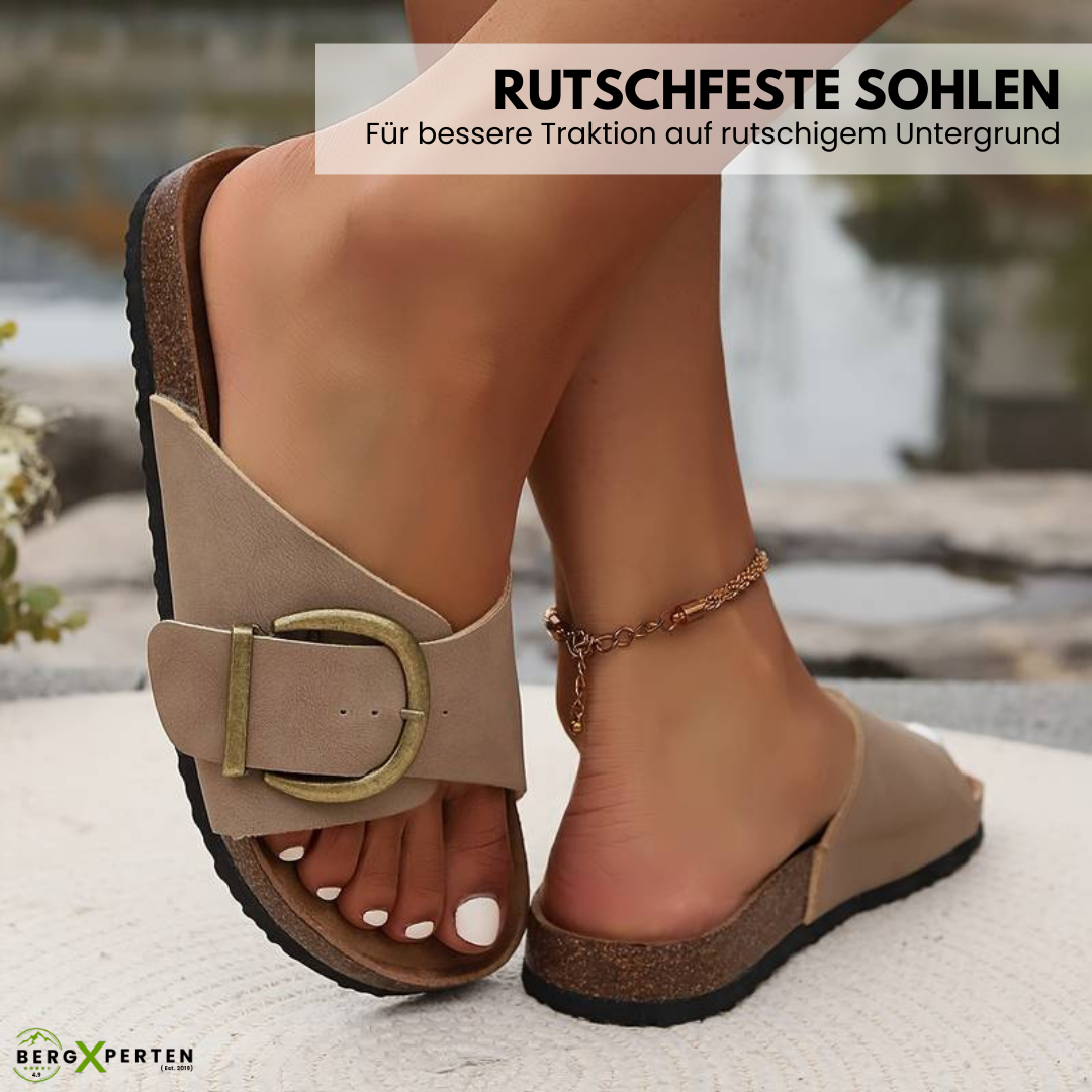 Ewerydays | OrthoMia - Schmerzlindernde Kork-Sandalen mit Schnallenriemen-Design für Damen