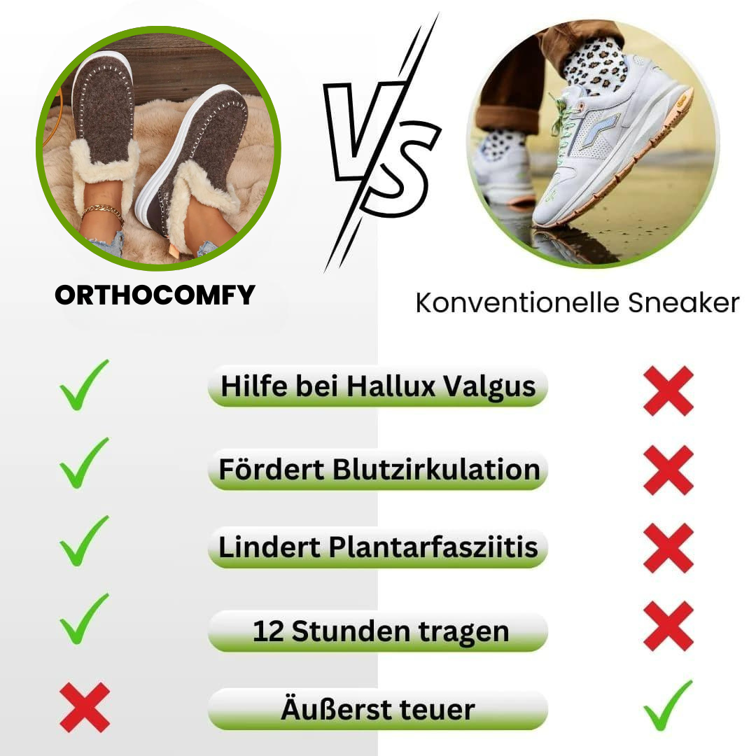 Ewerydays | OrthoComfy - ergonomischer schmerzlindernder Komfortschuh - Plüschgefüttert
