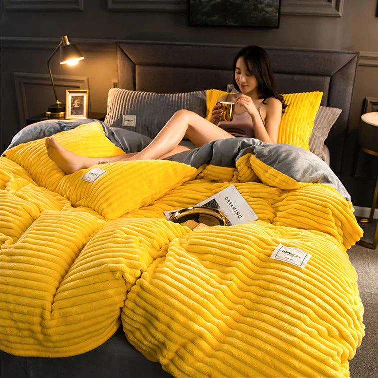 Ewerydays | DreamWeave – Winter Bettbezug Samt-Fleece Schneeflocke Edition – Warm & Luxuriös