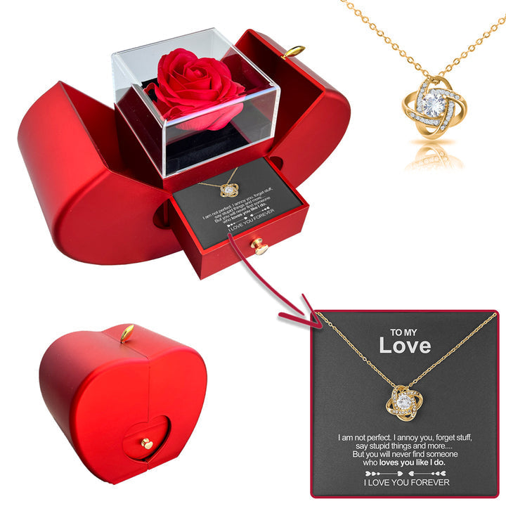 Ewerydays | White Gold Necklace - With Real Rose - To My Love