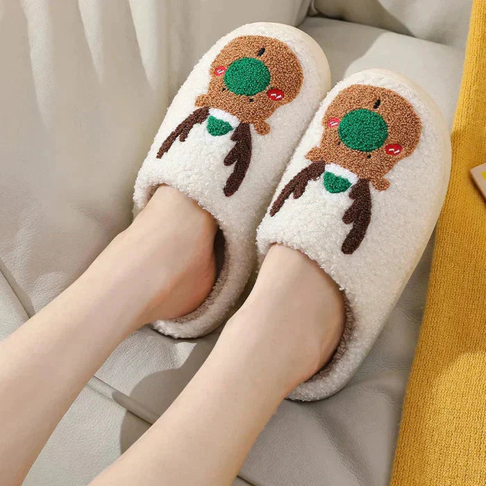 Ewerydays | Weihnachten Rentier Hausschuhe - Soft Slip-On Hausschuhe für drinnen