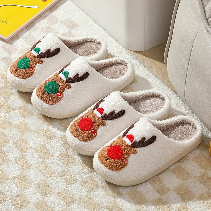 Ewerydays | Weihnachten Rentier Hausschuhe - Soft Slip-On Hausschuhe für drinnen