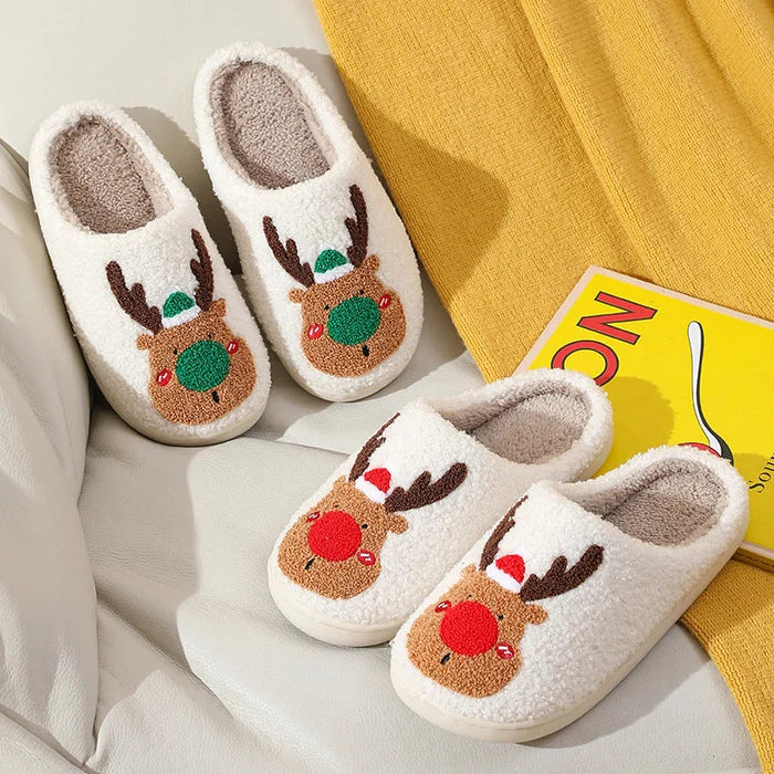 Ewerydays | Weihnachten Rentier Hausschuhe - Soft Slip-On Hausschuhe für drinnen