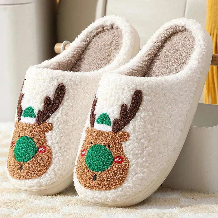 Ewerydays | Weihnachten Rentier Hausschuhe - Soft Slip-On Hausschuhe für drinnen