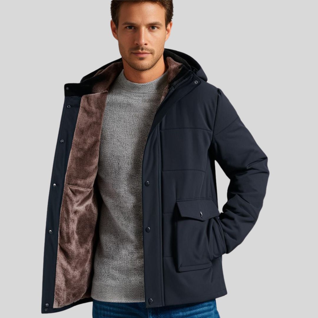 Ewerydays | ThermoMax - Herren-Kapuzenjacke für den Winter – Dick gefütterter, lässiger Windbreaker mit Taschen