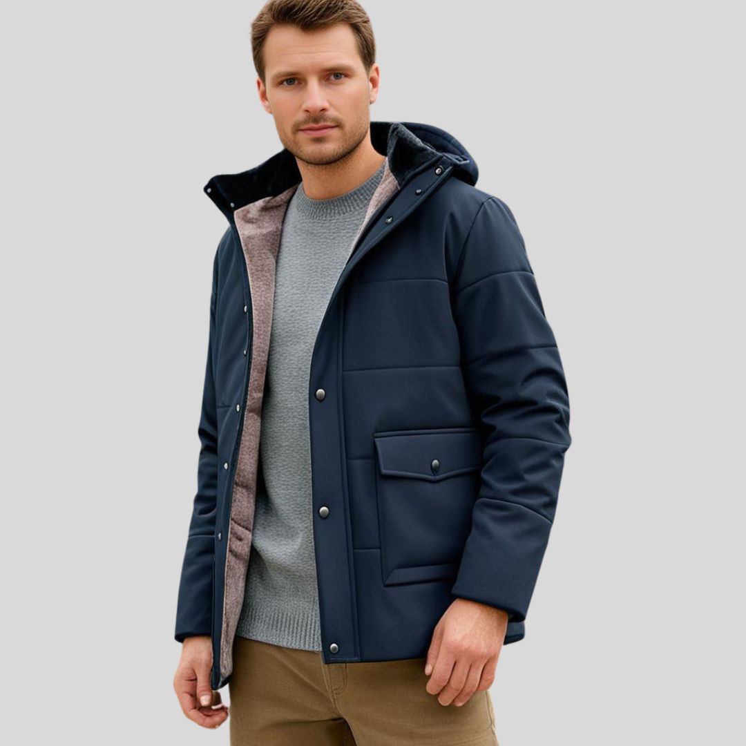 Ewerydays | ThermoMax - Herren-Kapuzenjacke für den Winter – Dick gefütterter, lässiger Windbreaker mit Taschen