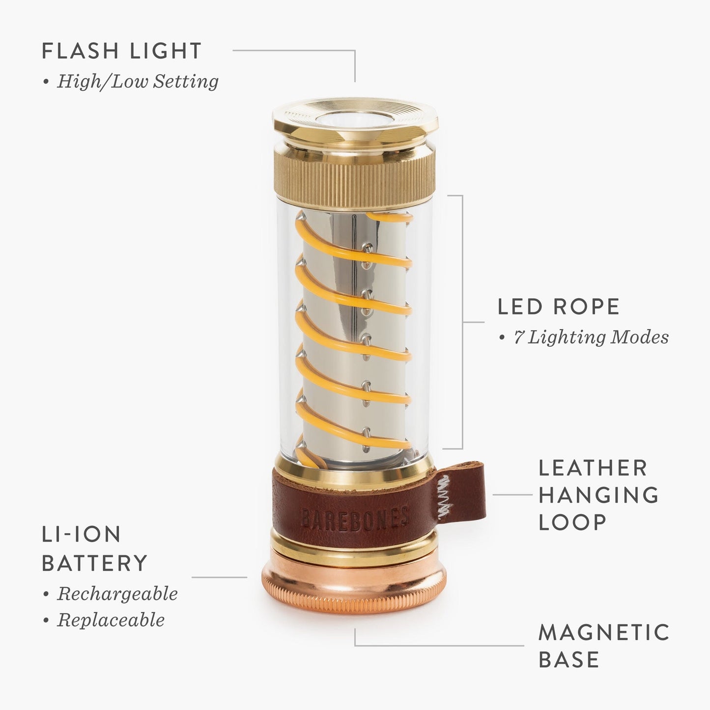 Ewerydays | Edison Light Stick – Mehrzweck-Laterne und Taschenlampe mit USB-C-Aufladung und 7 Leuchtmodi