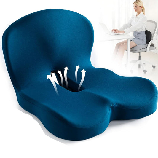 Ewerydays | Ergonomisches Sitzkissen mit Lendenstütze für Büro, Auto & Reisen