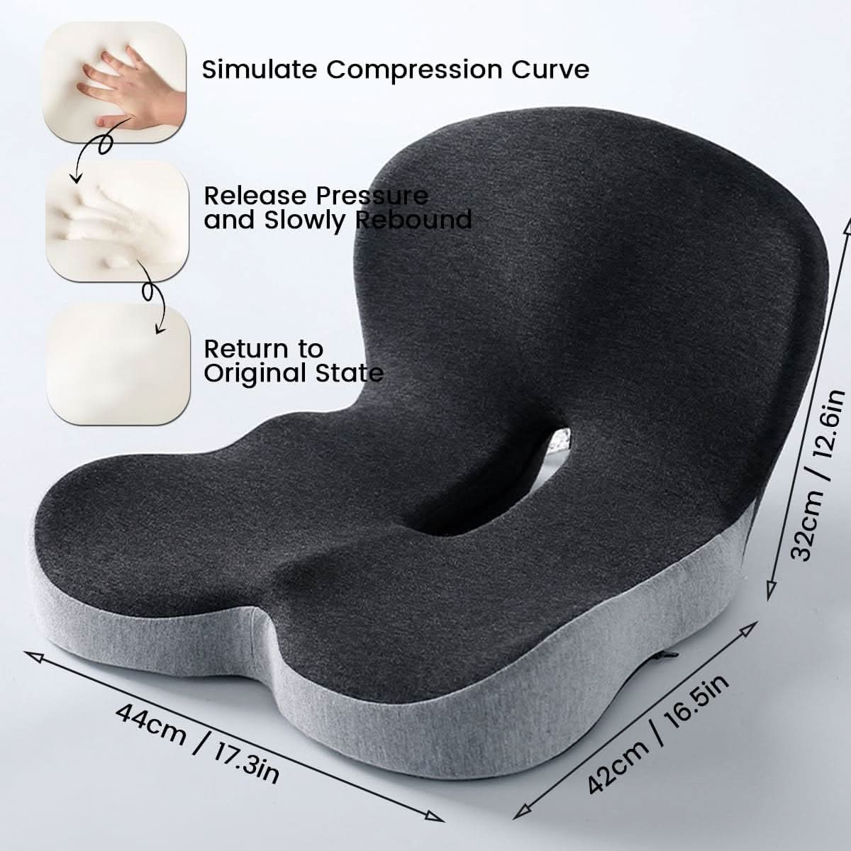 Ewerydays | Ergonomisches Sitzkissen mit Lendenstütze für Büro, Auto & Reisen