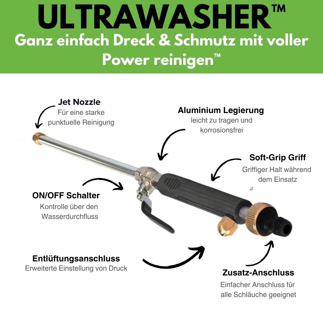 Ewerydays | Ultrawasher - Power-Hochdruckreiniger für jeden Gartenschlauch