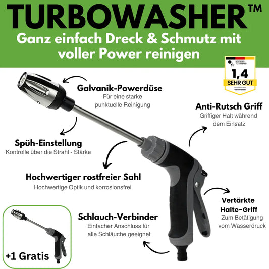 Ewerydays | Turbowasher - Power-Hochdruckreiniger für jeden Gartenschlauch - Sonderaktion 1+1 Gratis
