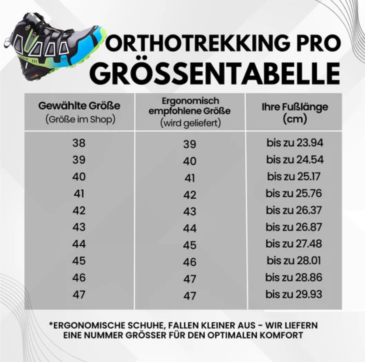 Ewerydays | OrthoTrekking Pro - ergonomische schmerzlindernde Trekking u.-Wanderschuhe - Sonderaktion 1+1 Gratis