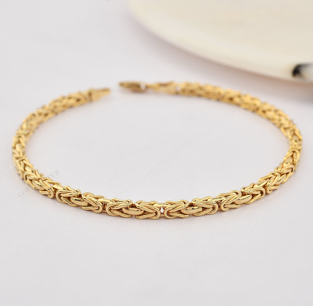 14k Echt Gold Byzantinische Bracelet, Königskette