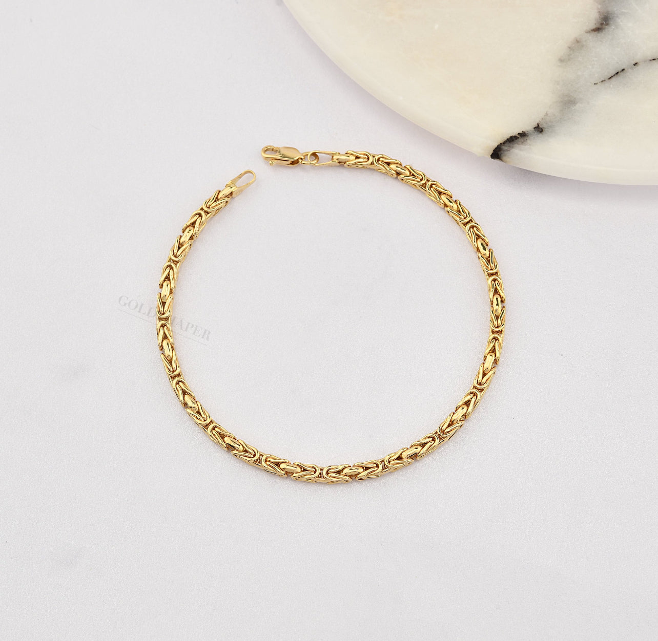 14k Echt Gold Byzantinische Bracelet, Königskette