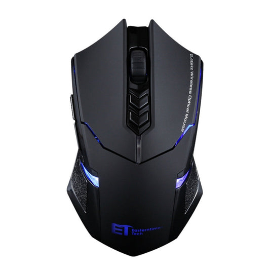Ewerydays | ET X-08 7-Tasten 2400DPI 2.4G Wireless Stille Gaming Maus mit USB-Empfänger & Farbige Hintergrundbeleuchtung (Schwarz)