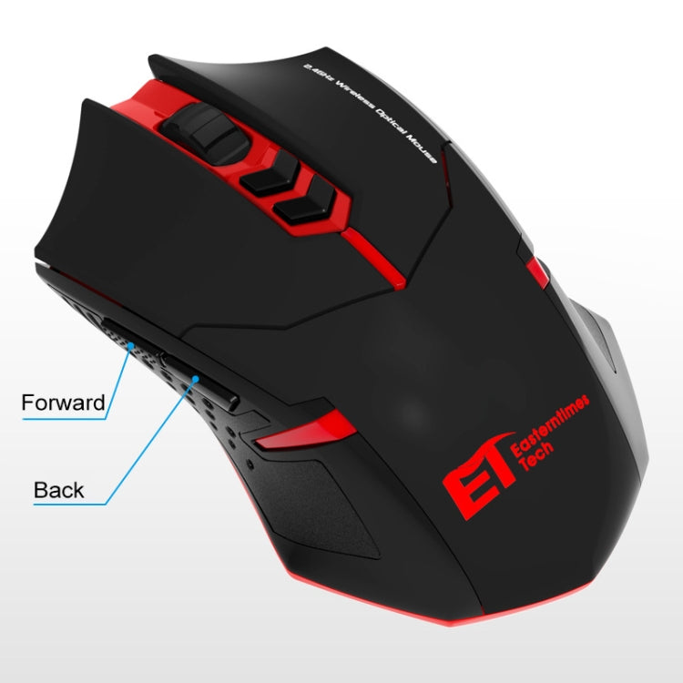 Ewerydays | ET X-08 7-Tasten 2400DPI 2.4G Wireless Stille Gaming Maus mit USB-Empfänger & Farbige Hintergrundbeleuchtung (Schwarz)