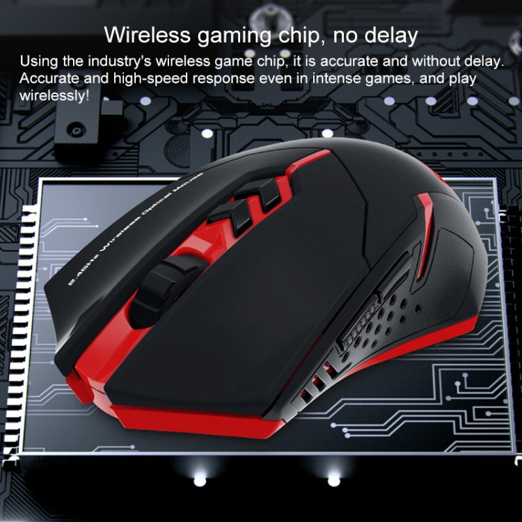 Ewerydays | ET X-08 7-Tasten 2400DPI 2.4G Wireless Stille Gaming Maus mit USB-Empfänger & Farbige Hintergrundbeleuchtung (Schwarz)