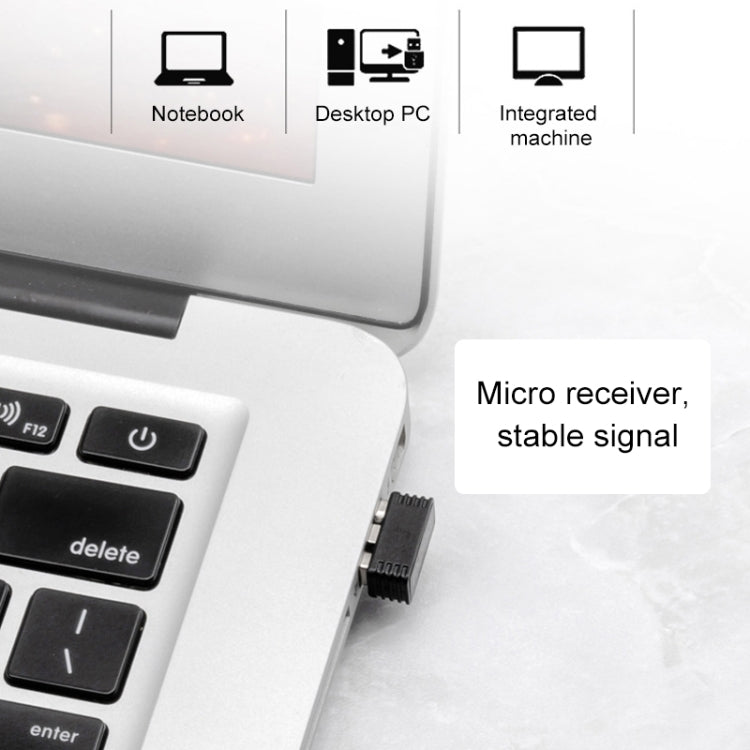 Ewerydays | ET X-08 7-Tasten 2400DPI 2.4G Wireless Stille Gaming Maus mit USB-Empfänger & Farbige Hintergrundbeleuchtung (Schwarz)
