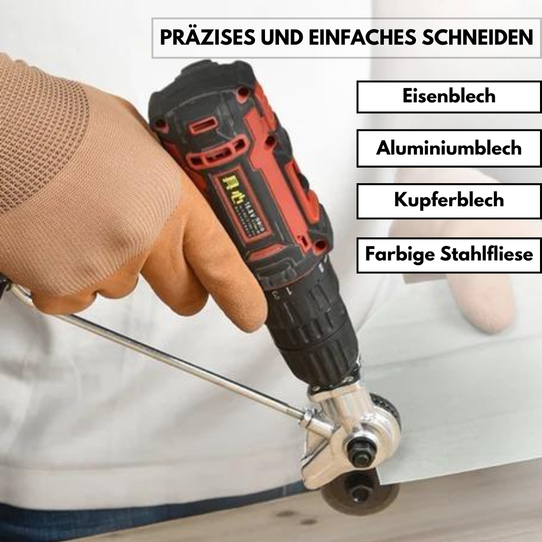 Ewerydays | Elektrischer Bohrmaschinen-Blechschneider – Aufsatz für Metall, Wellblech & Platten | Nibbler Schneidwerkzeug