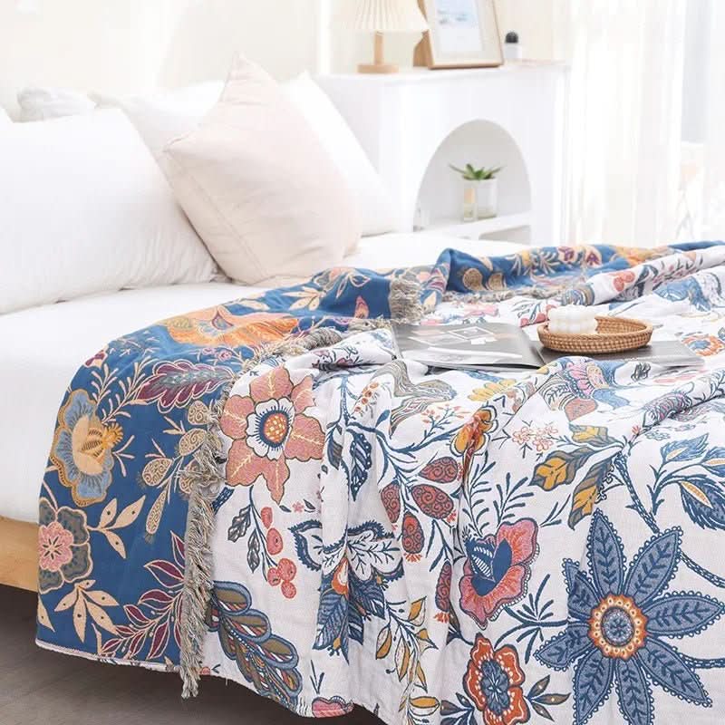 Ewerydays | Rustikales Baumwoll-Kissen mit floralem Muster, umkehrbares Design