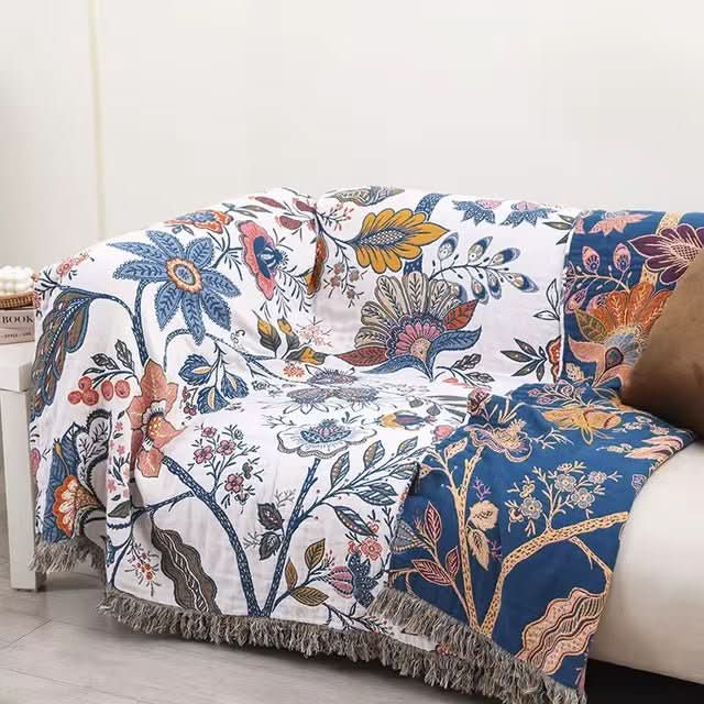 Ewerydays | Rustikales Baumwoll-Kissen mit floralem Muster, umkehrbares Design