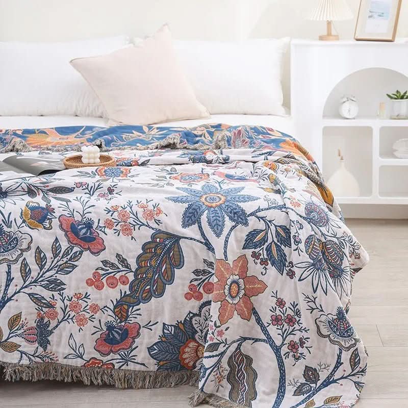 Ewerydays | Rustikales Baumwoll-Kissen mit floralem Muster, umkehrbares Design