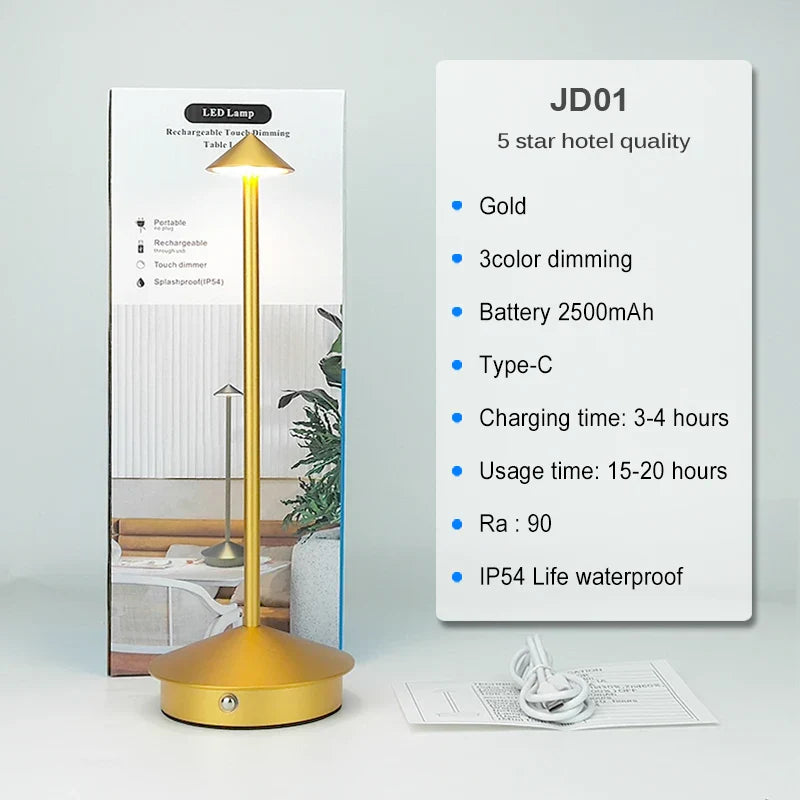 Ewerydays | Tischlampe | LED Kabellos, wiederaufladbar, dimmbar, wasserdicht, vielseitig