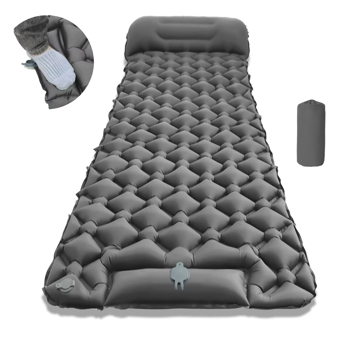 Ewerydays | Ultra-Comfort Luftmatratze für Camping mit integriertem Kopfkissen und Pumpe